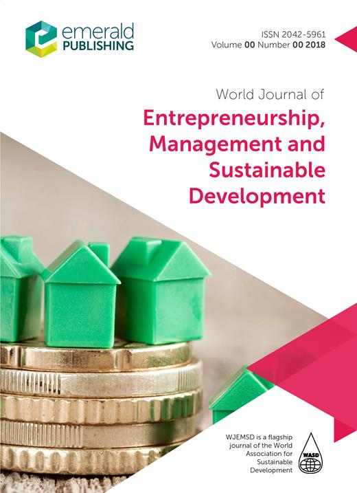 World Journal of Entrepreneurship, Management and Sustainable Development Cover Image for Volume 10, Issue 3
